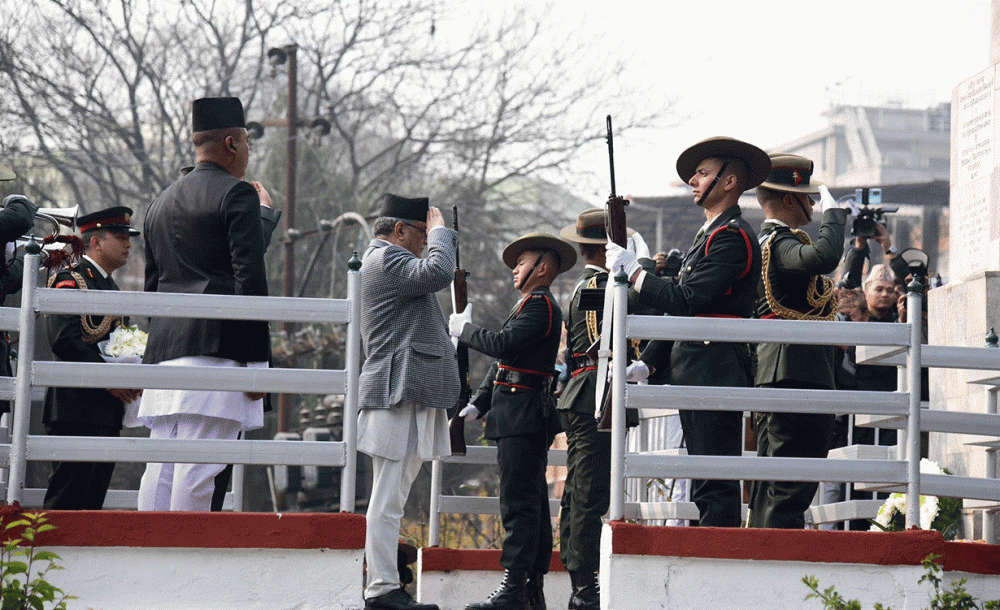 शहीद उद्यान लैनचौरमा श्रद्धाञ्जली सभा गरि शहीद दिवस मनाईयो 